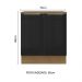 Balcão Madesa Lux 70 cm 2 Portas - Rustic/Preto (Com Tampo)