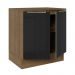 Balcão Madesa Lux 70 cm 2 Portas - Rustic/Preto (Com Tampo)