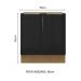 Balcão Madesa Lux 70 cm 2 Portas - Rustic/Preto (Sem Tampo)