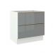 Balcão Madesa Lux 80 cm 2 Gavetas - Branco/Cinza