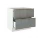 Balcão Madesa Lux 80 cm 2 Gavetas - Branco/Cinza