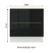 Balcão Madesa Lux 80 cm 2 Gavetas - Branco/Preto
