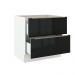 Balcão Madesa Lux 80 cm 2 Gavetas - Branco/Preto