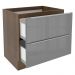 Balcão Madesa Lux 80 cm 2 Gavetas - Rustic/Cinza