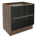 Balcão Madesa Lux 80 cm 2 Gavetas - Rustic/Preto