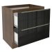 Balcão Madesa Lux 80 cm 2 Gavetas - Rustic/Preto