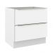 Balcão Madesa Lux 80 cm 2 Gavetas (Sem Tampo) - Branco/Branco Veludo