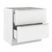 Balcão Madesa Lux 80 cm 2 Gavetas (Sem Tampo) - Branco/Branco Veludo