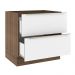 Balcão Madesa Lux 80 cm 2 Gavetas (Sem Tampo) - Rustic/Branco Veludo
