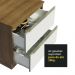 Balcão Madesa Lux 80 cm 2 Gavetas (Sem Tampo) - Rustic/Branco Veludo
