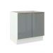 Balcão Madesa Lux 80 cm 2 Portas - Branco/Cinza