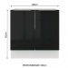 Balcão Madesa Lux 80 cm 2 Portas - Branco/Preto