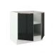 Balcão Madesa Lux 80 cm 2 Portas - Branco/Preto