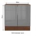 Balcão Madesa Lux 80 cm 2 Portas - Rustic/Cinza