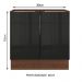 Balcão Madesa Lux 80 cm 2 Portas - Rustic/Preto