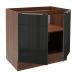 Balcão Madesa Lux 80 cm 2 Portas - Rustic/Preto