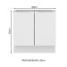 Balcão Madesa Lux 80 cm 2 Portas (Sem Tampo) - Branco/Branco Veludo