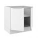 Balcão Madesa Lux 80 cm 2 Portas (Sem Tampo) - Branco/Branco Veludo