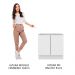 Balcão Madesa Lux 80 cm 2 Portas (Sem Tampo) - Branco/Branco Veludo