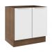 Balcão Madesa Lux 80 cm 2 Portas (Sem Tampo) - Rustic/Branco Veludo