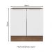 Balcão Madesa Lux 80 cm 2 Portas (Sem Tampo) - Rustic/Branco Veludo