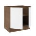 Balcão Madesa Lux 80 cm 2 Portas (Sem Tampo) - Rustic/Branco Veludo