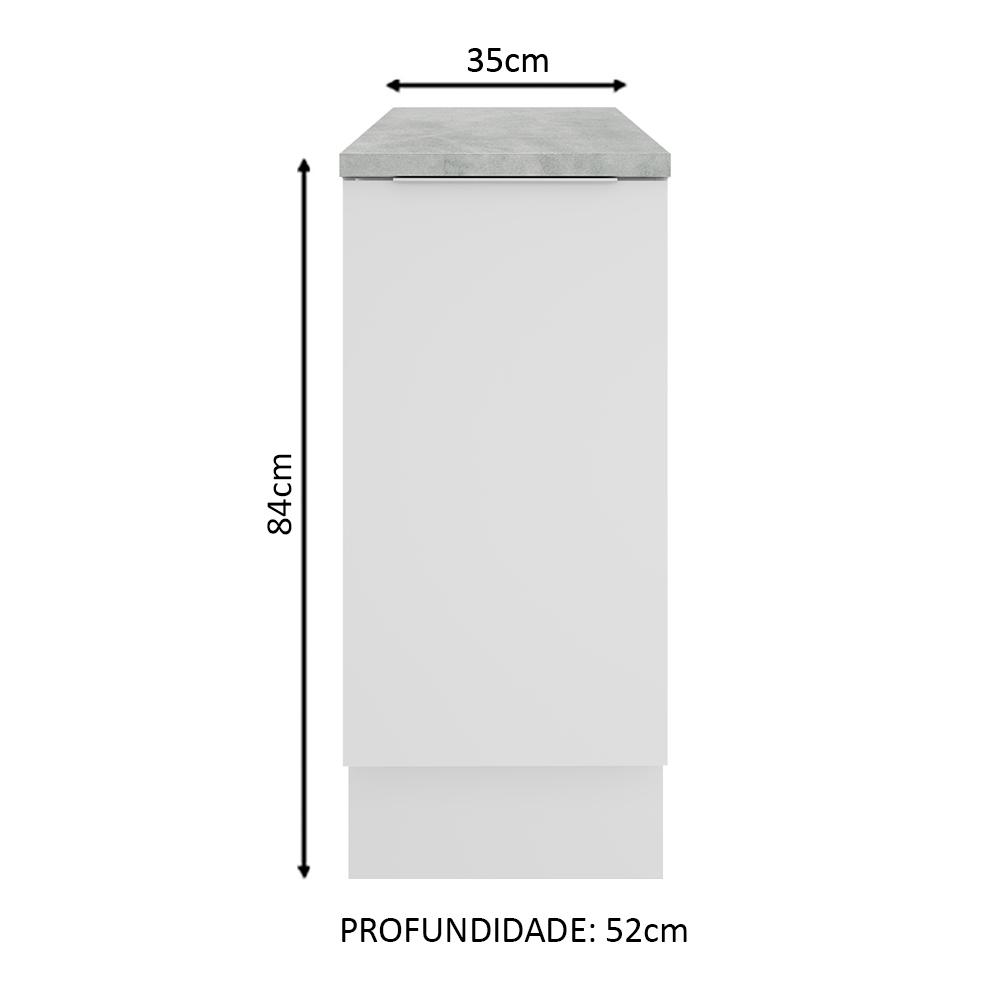 Balcão Madesa Stella 35 cm 1 Porta - Branco