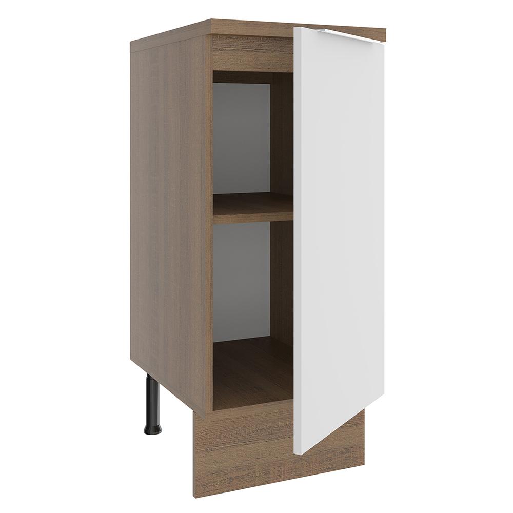 Balcão Madesa Stella 35 cm 1 Porta - Rustic/Branco