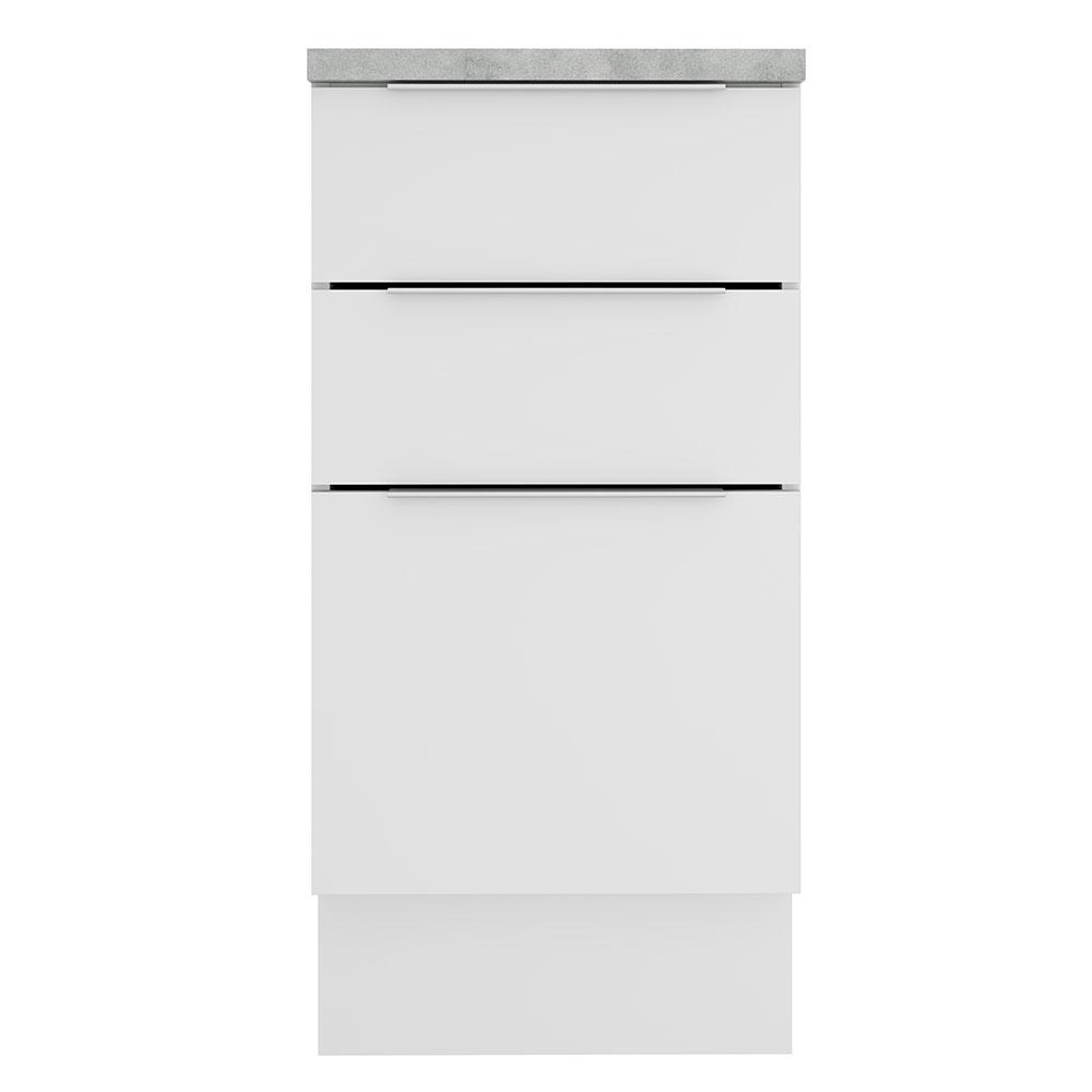 Balcão Madesa Stella 40 cm 3 Gavetas - Branco