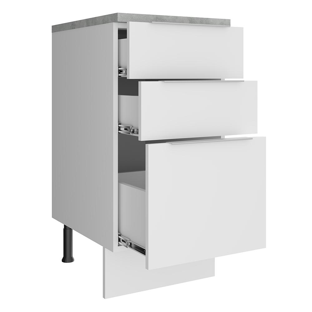 Balcão Madesa Stella 40 cm 3 Gavetas - Branco