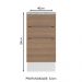 Balcão Madesa Stella 40 cm 3 Gavetas - Branco/Rustic
