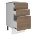Balcão Madesa Stella 40 cm 3 Gavetas - Branco/Rustic