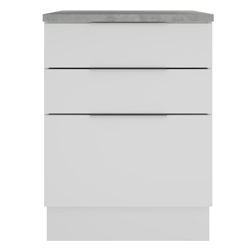 Balcão Madesa Stella 60 cm 3 Gavetas - Branco