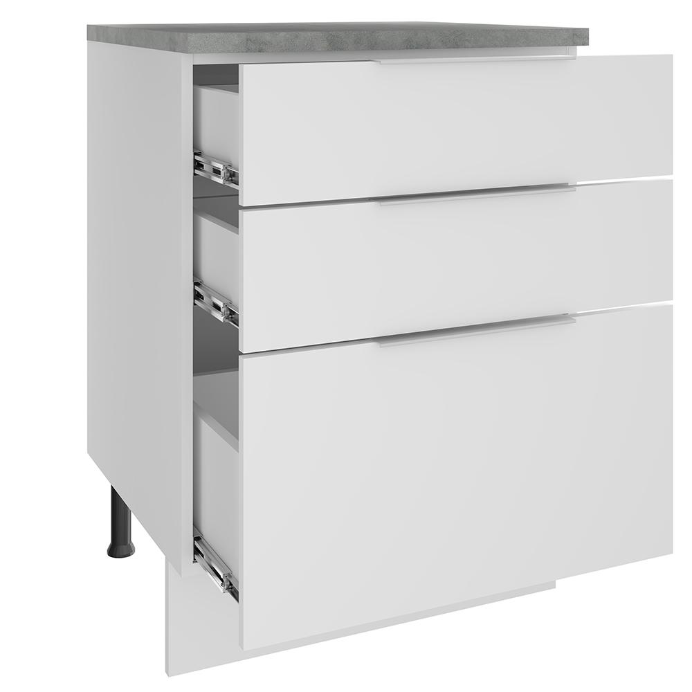 Balcão Madesa Stella 60 cm 3 Gavetas - Branco