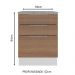 Balcão Madesa Stella 60 cm 3 Gavetas - Branco/Rustic