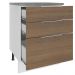 Balcão Madesa Stella 60 cm 3 Gavetas - Branco/Rustic