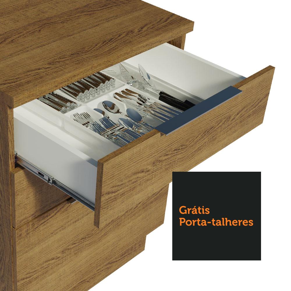 Balcão Madesa Stella 60 cm 3 Gavetas - Rustic