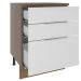 Balcão Madesa Stella 60 cm 3 Gavetas - Rustic/Branco