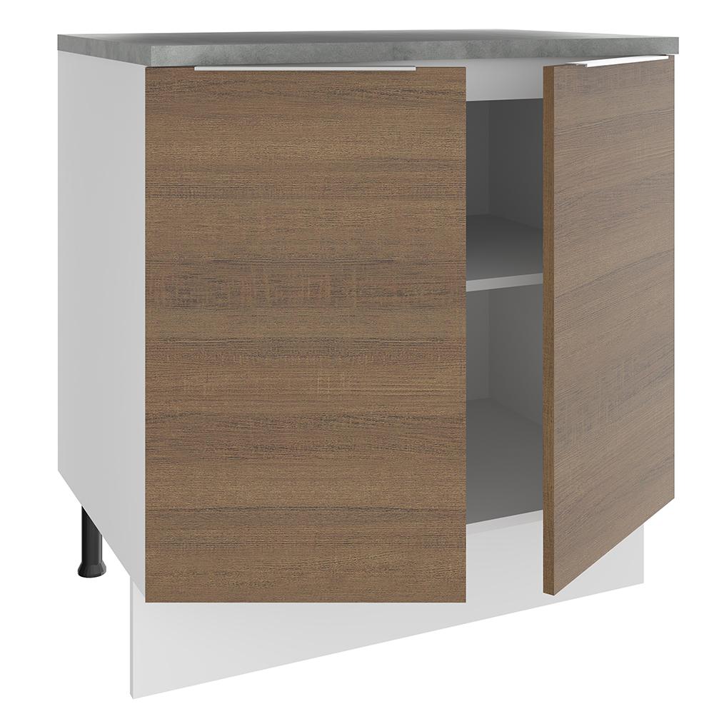 Balcão Madesa Stella 80 cm 2 Portas - Branco/Rustic