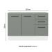 Balcão Multiuso 120cm 2 Portas 3 Gavetas Branco/Cinza Agata Madesa