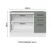 Balcão Multiuso 120cm 2 Portas 3 Gavetas Branco/Cinza Agata Madesa