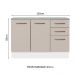 Balcão Multiuso 120cm 2 Portas 3 Gavetas Branco/Crema Agata Madesa