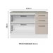 Balcão Multiuso 120cm 2 Portas 3 Gavetas Branco/Crema Agata Madesa