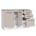 Balcão Multiuso 120cm 2 Portas 3 Gavetas Branco/Crema Agata Madesa