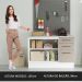 Balcão Multiuso 120cm 2 Portas 3 Gavetas Branco/Crema Agata Madesa
