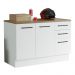 Balcão Multiuso 120cm 2 Portas 3 Gavetas Branco/Rustic Agata Madesa