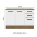 Balcão Multiuso 120cm 2 Portas 3 Gavetas Rustic/Branco Agata Madesa