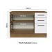 Balcão Multiuso 120cm 2 Portas 3 Gavetas Rustic/Branco Agata Madesa