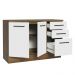 Balcão Multiuso 120cm 2 Portas 3 Gavetas Rustic/Branco Agata Madesa