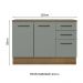 Balcão Multiuso 120cm 2 Portas 3 Gavetas Rustic/Cinza Agata Madesa